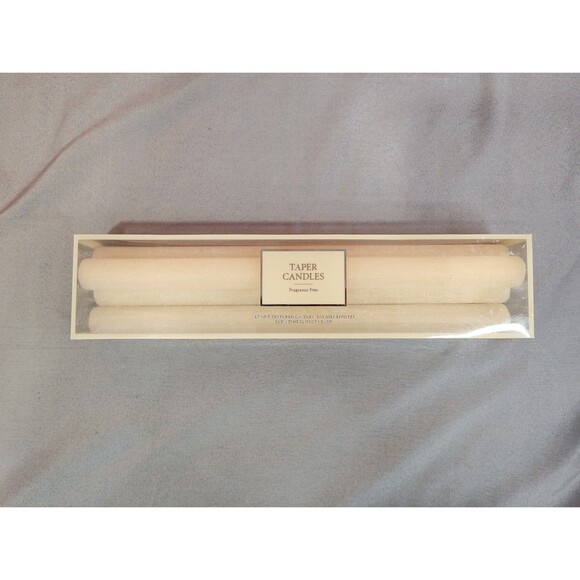 Restoration Hardware Textured Taper Candles 4 Pack 12 Inch Linen Tape - Picture 2 of 4